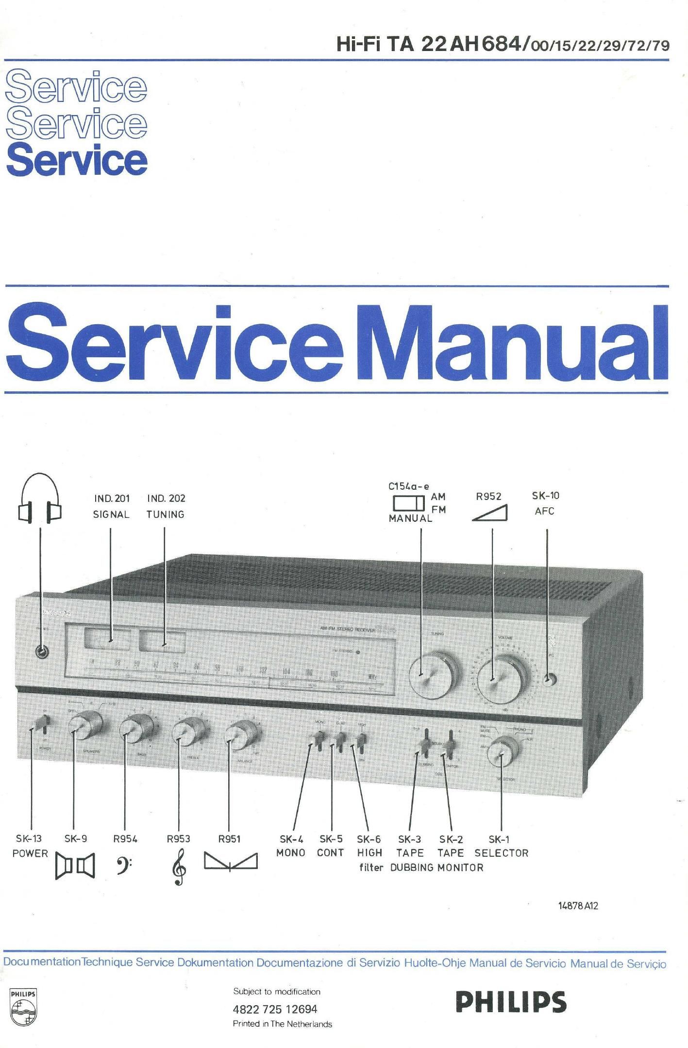 philips ah 684 service manual