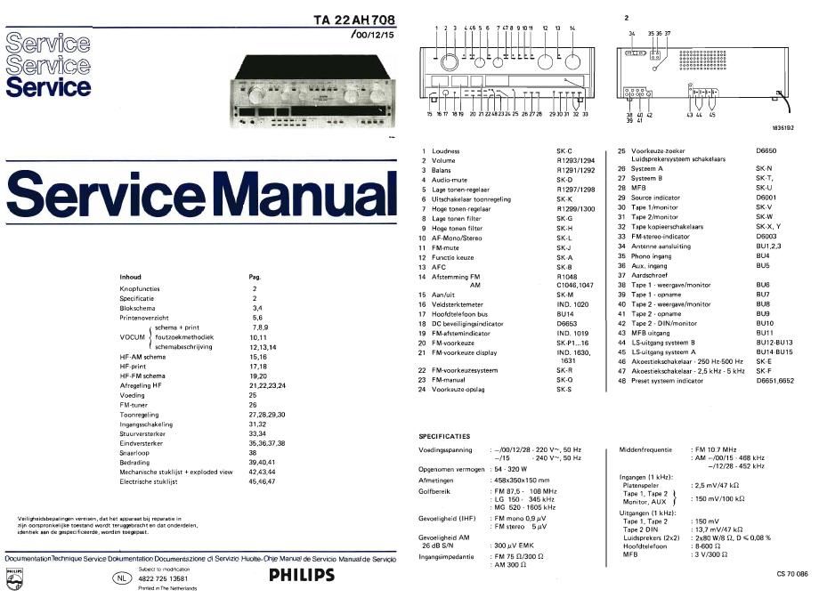 philips ah 708 service manual
