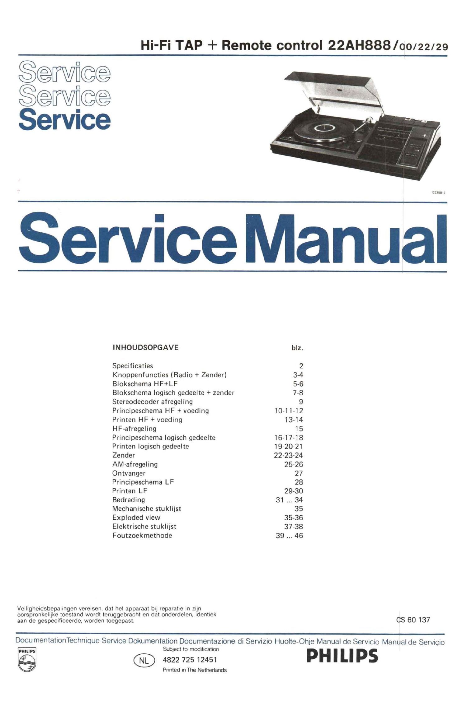 philips ah 888 service manual