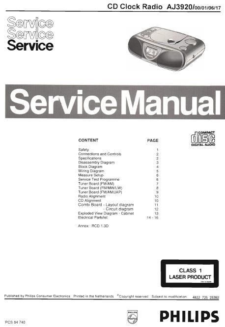 philips aj 3920 service manual
