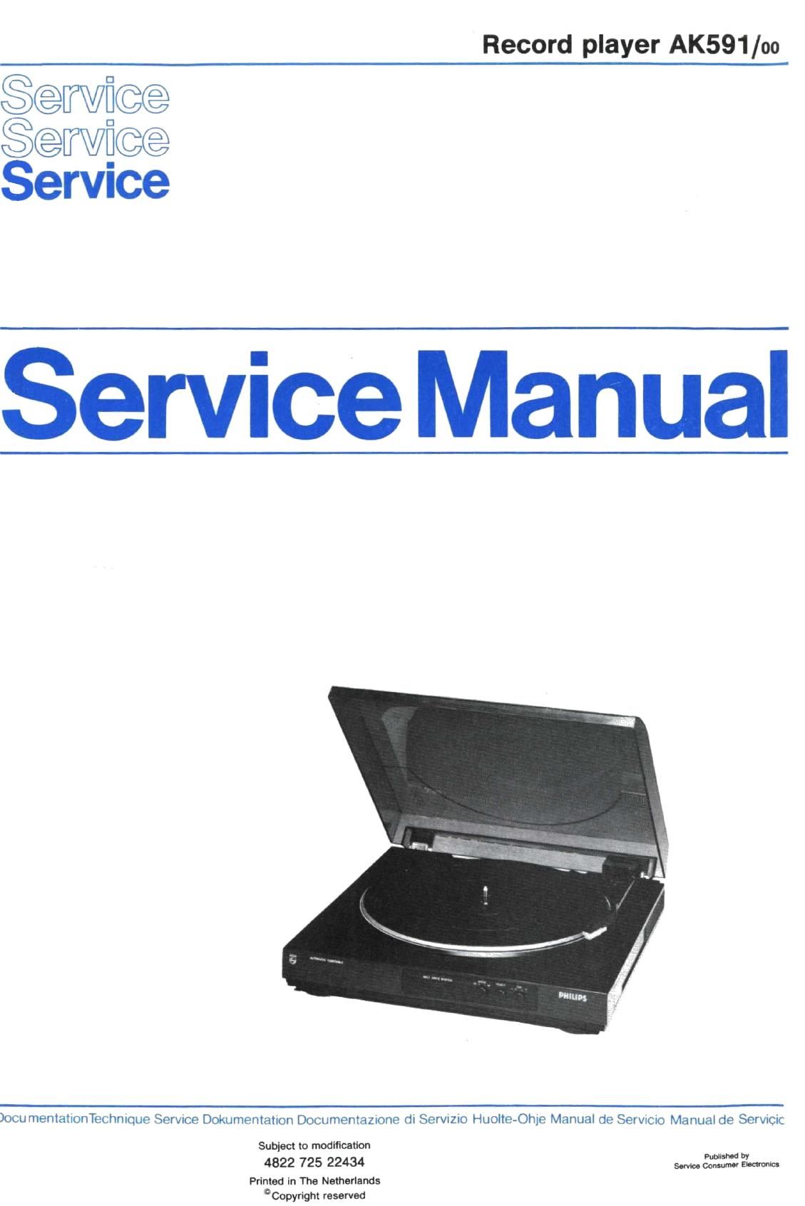 philips ak 591 service manual