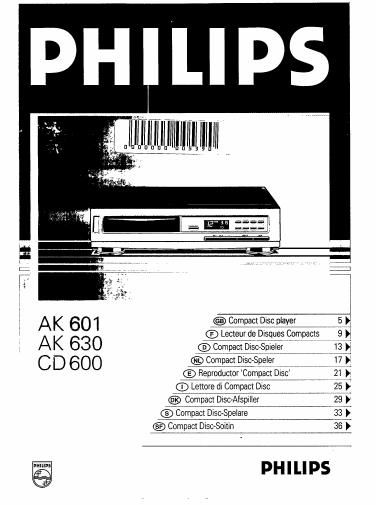 philips ak 601 owners manual