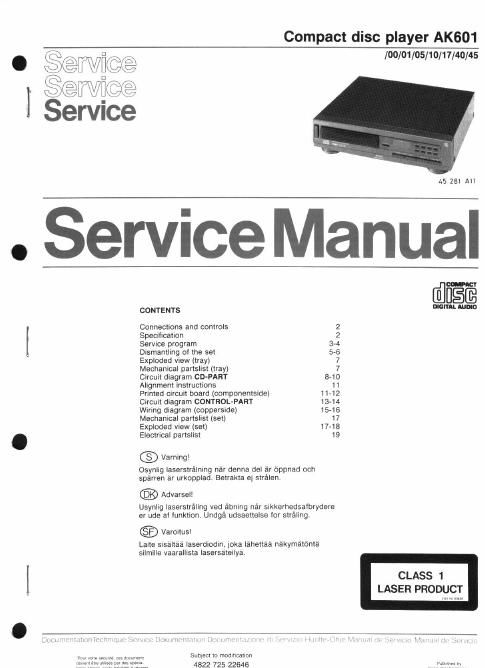 philips ak 601 service manual