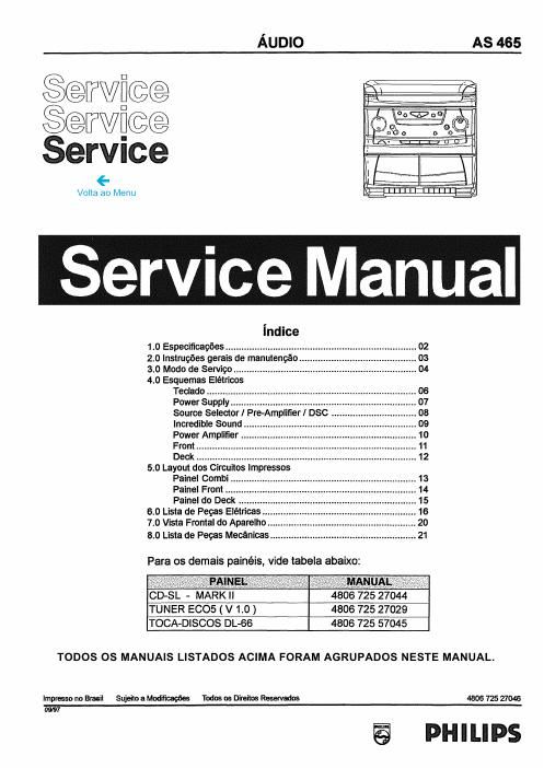philips as 465 service manual