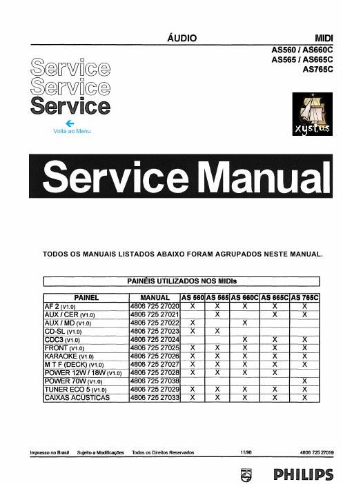 philips as 560 565 660 665 760 service manual