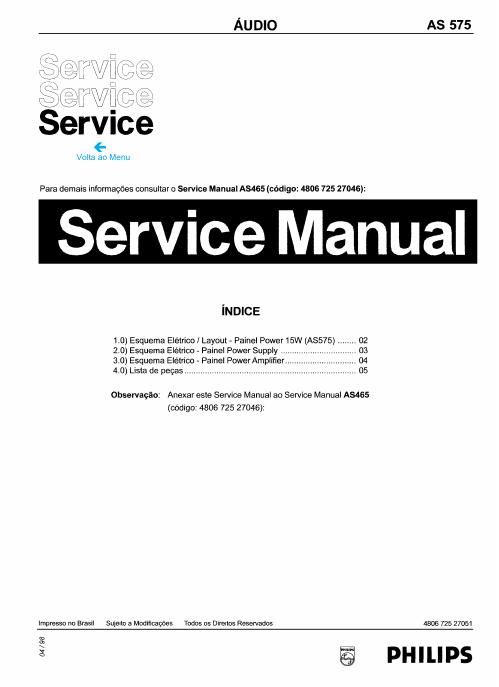 philips as 575 service manual