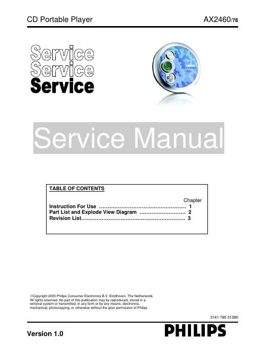 philips ax 2460 service manual