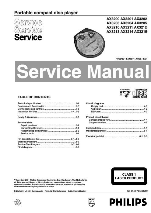 philips ax 3201 service manual