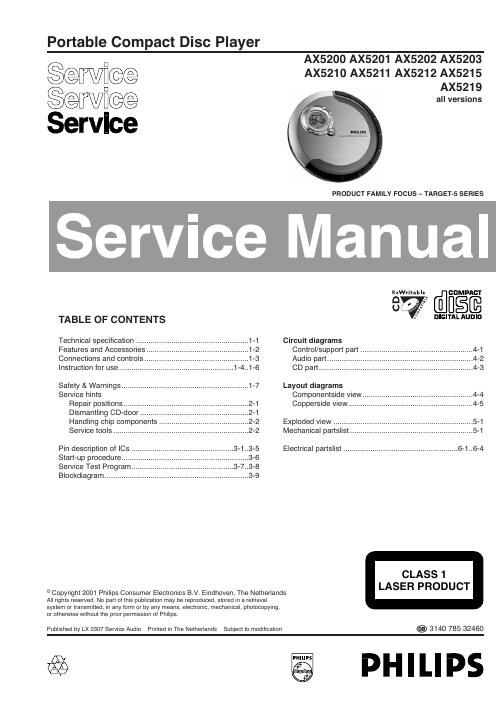 philips ax 5200 19 service manual