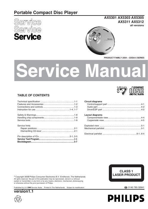 philips ax 5303 service manual