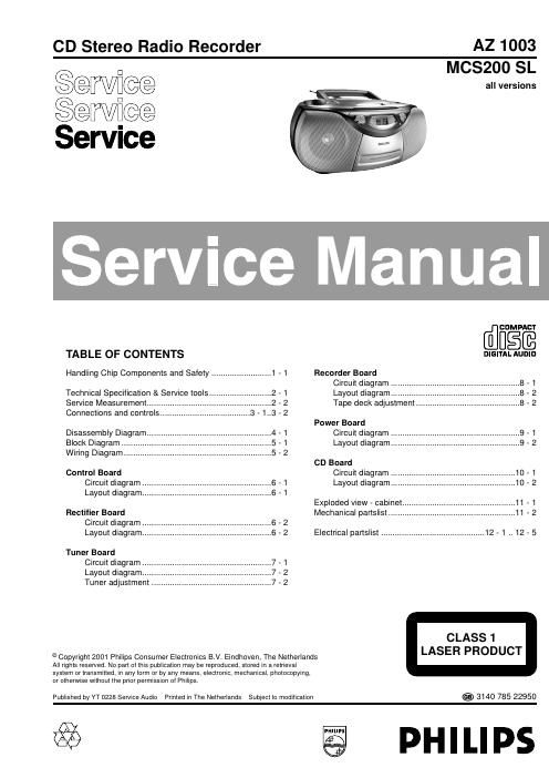 philips az 1003 service manual