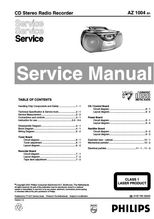 philips az 1004 service manual