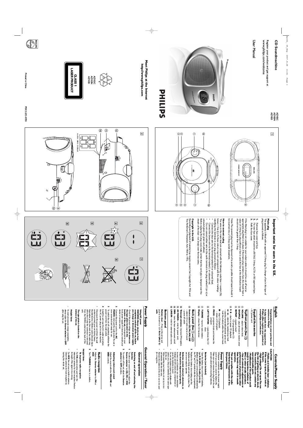 philips az 1024 owners manual