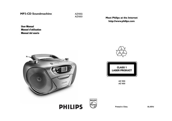 philips az 1033 owners manual