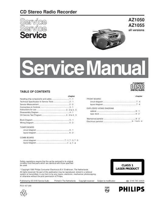 philips az 1050 service manual