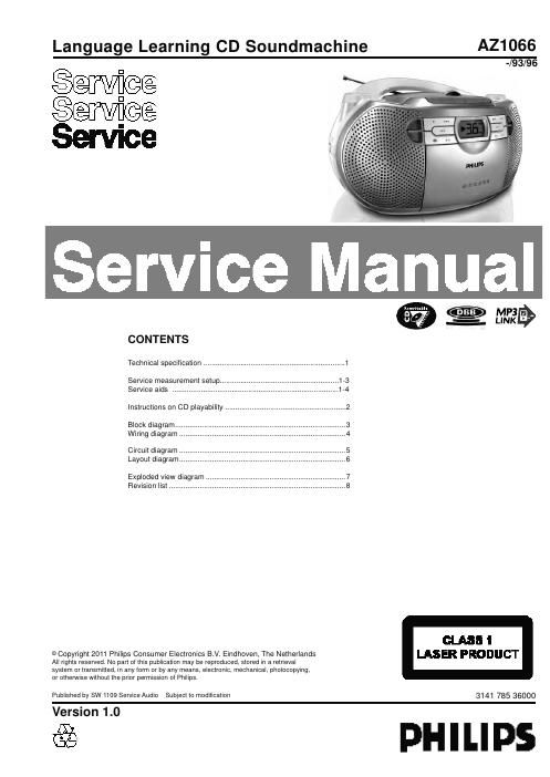 philips az 1066 service manual