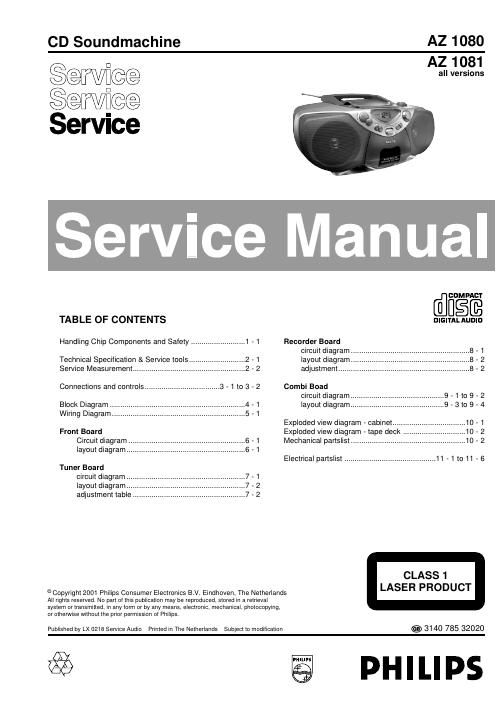 philips az 1080 1081 service manual