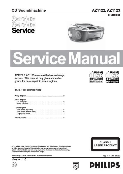 philips az 1122 service manual