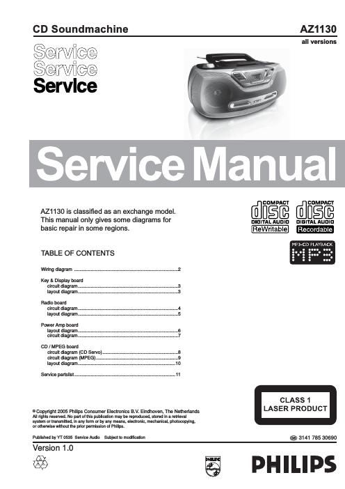 philips az 1130 service manual