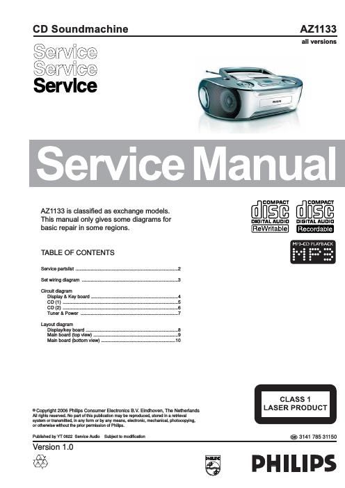 philips az 1133 service manual