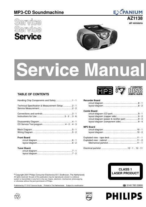 philips az 1138 service manual