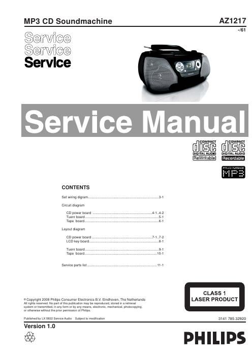 philips az 1217 service manual
