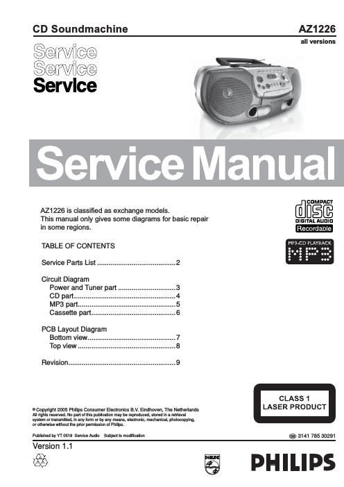 philips az 1226 service manual