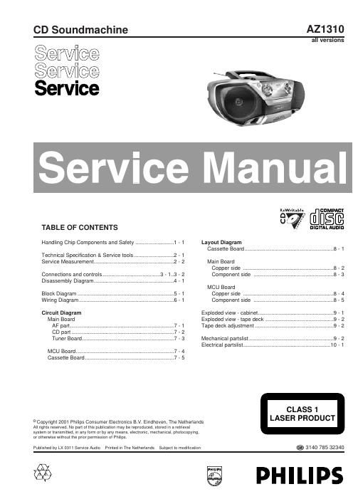 philips az 1310 service manual