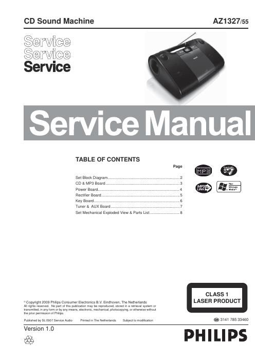 philips az 1327 service manual