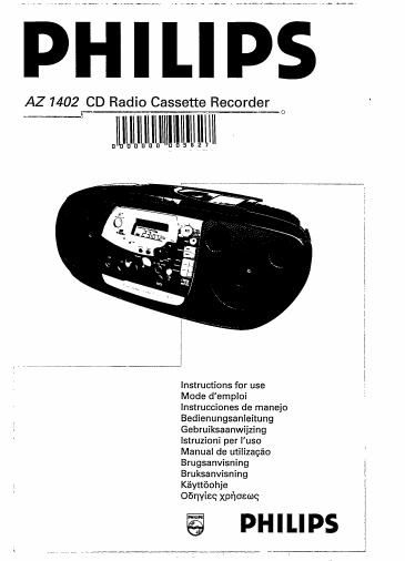 philips az 1402 owners manual