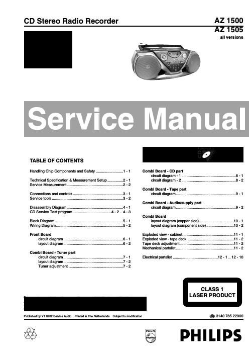 philips az 1500 1505 service manual