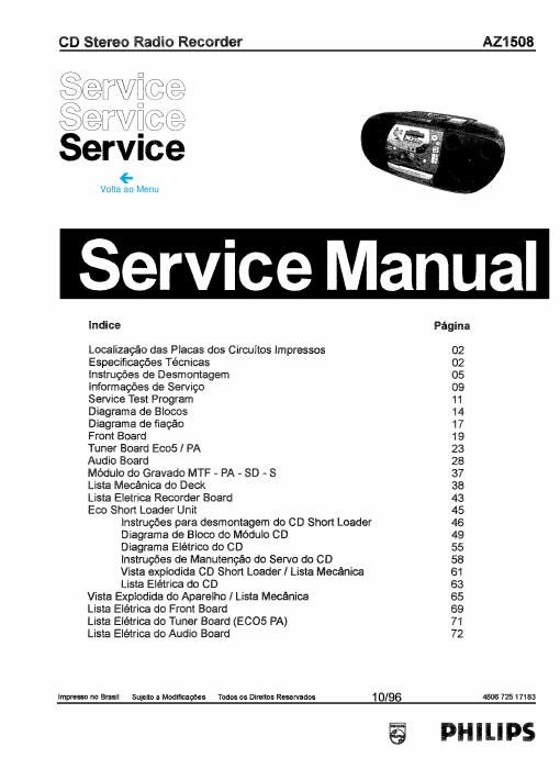 philips az 1508 service manual