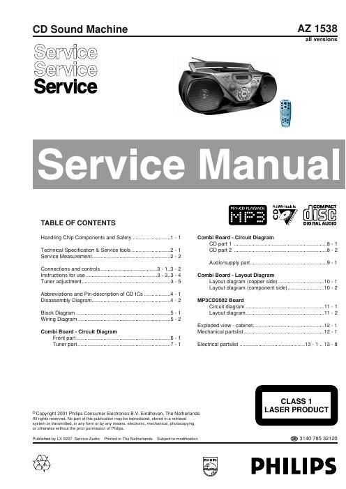 philips az 1538 service manual