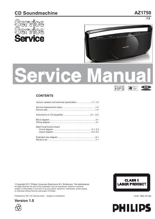 philips az 1750 service manual