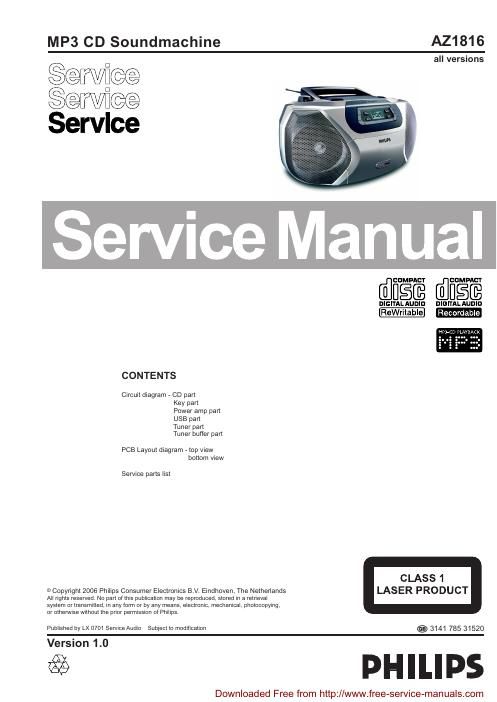 philips az 1816 service manual