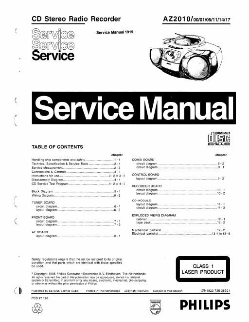 philips az 2010 service manual