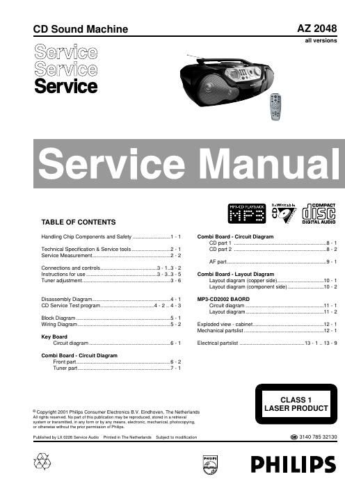 philips az 2048 service manual