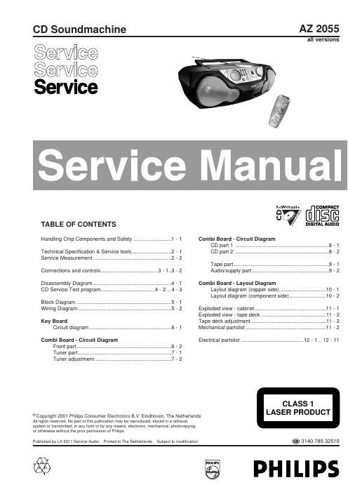 philips az 2055 service manual