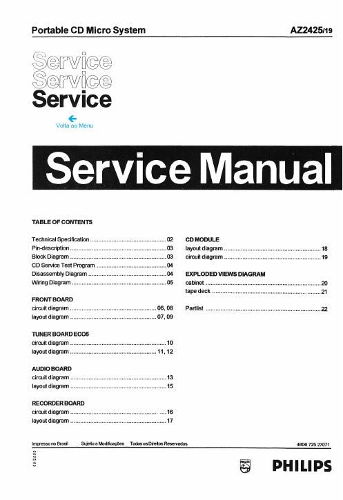 philips az 2425 service manual 2