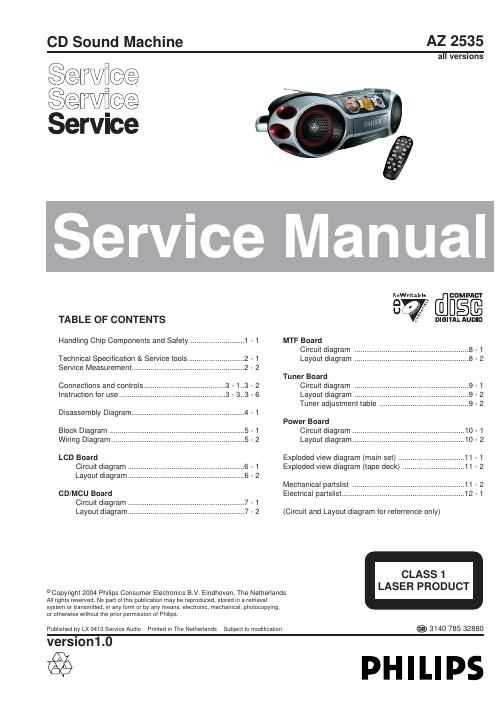 philips az 2535 service manual