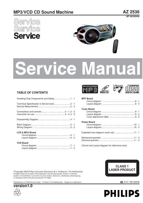 philips az 2536 service manual