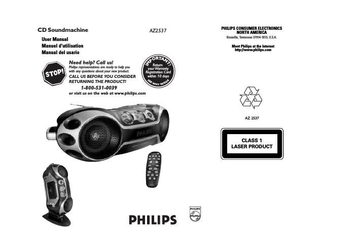 philips az 2537 owners manual