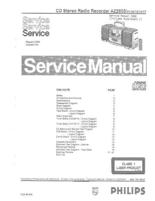philips az 2605 service manual