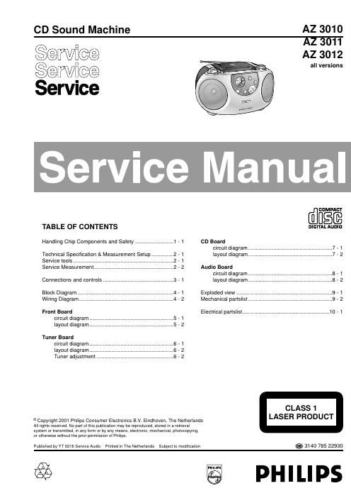 philips az 3010 service manual