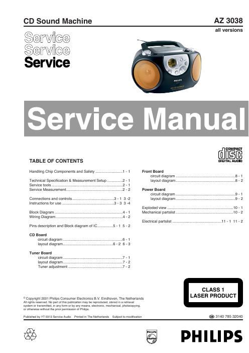 philips az 3038 service manual