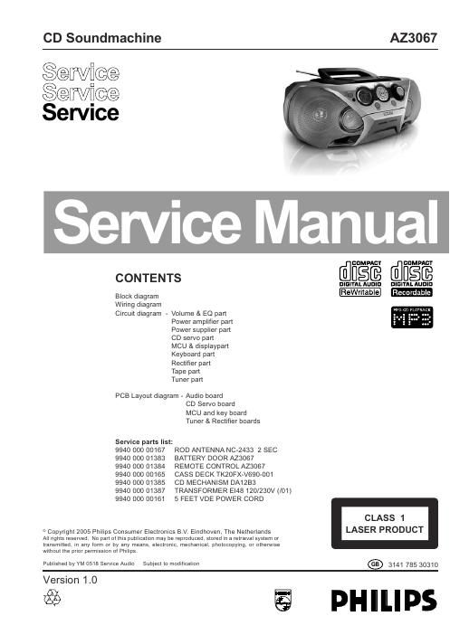 philips az 3067 service manual