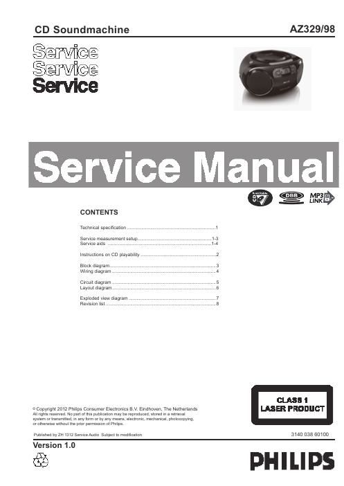 philips az 329 service manual
