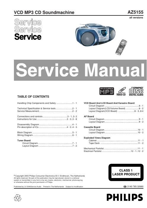 philips az 5155 service manual