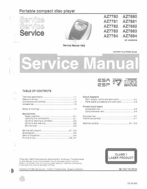 philips az 7784 service manual