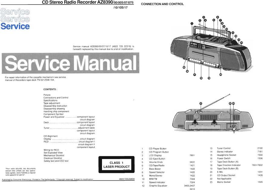 philips az 8390 service manual